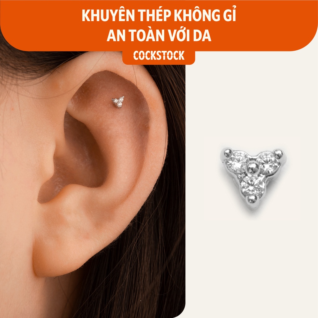 Khuyên tai đá Mini Three Wings Earring CockStock