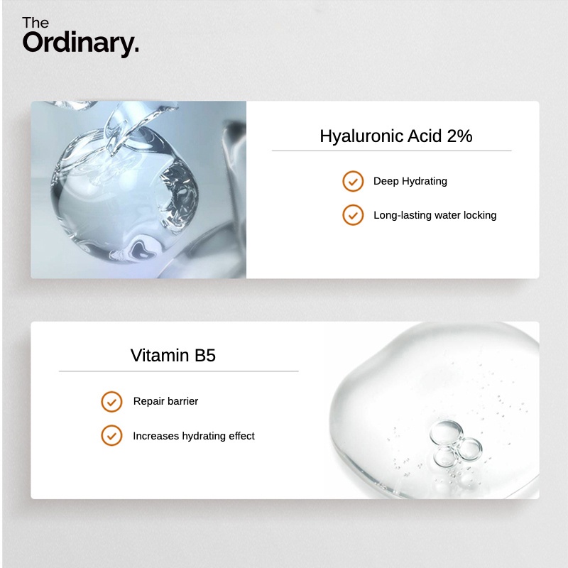 The Ordinary Bộ Dưỡng ẩm Cơ Bản - Squalane Cleanser / Hyaluronic Acid 2% + B5 - 50ml+30ml.（My Beauty Love）