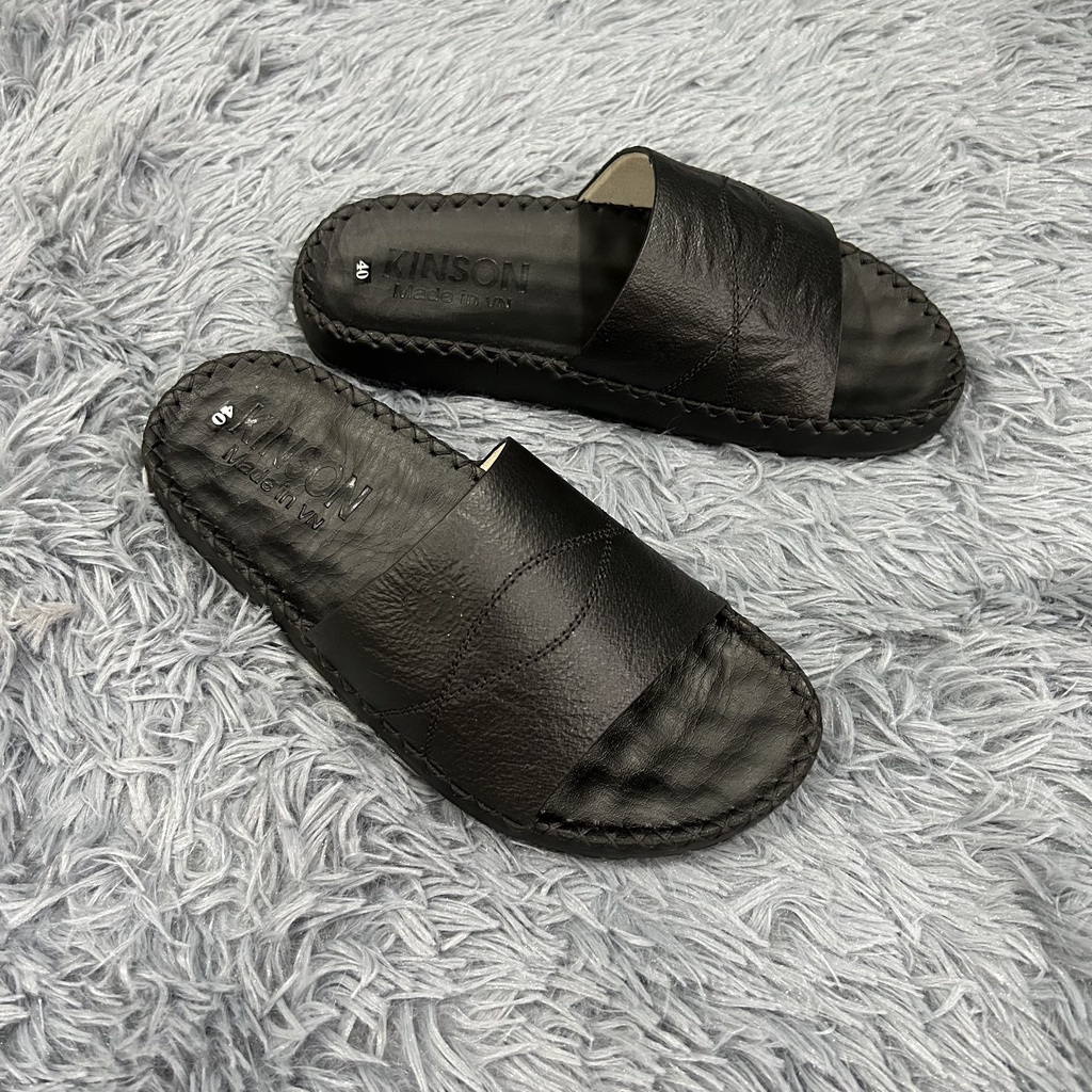 Dép Quai Ngang Da Bò, thời trang cao cấp- KINSON Shop
