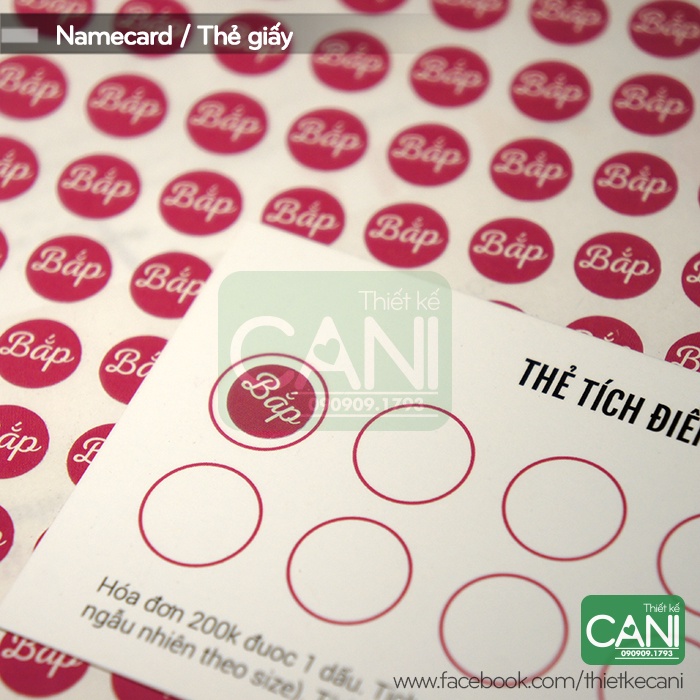 100 cái In theo yêu cầu Tem tích điểm in logo in nhãn dán thẻ tích điểm Sticker Decal giấy CANI