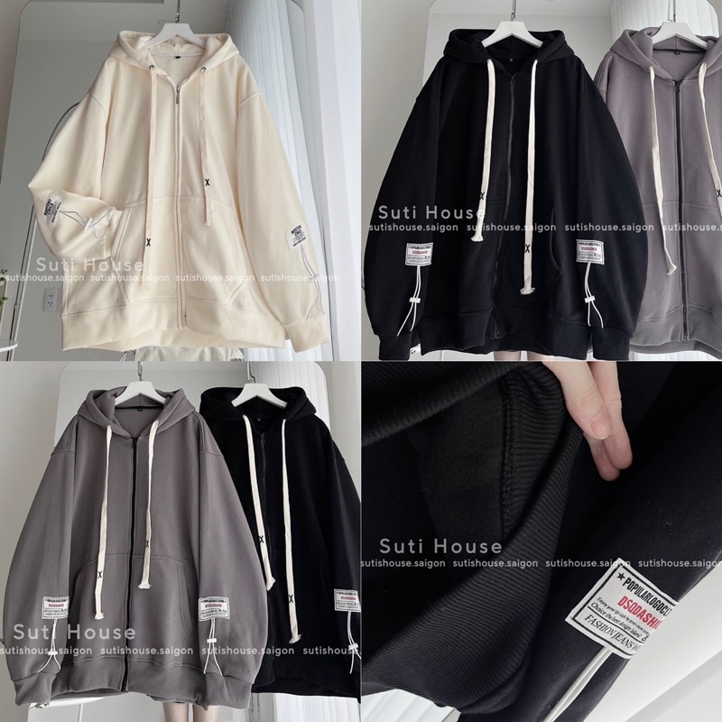 Áo Hoodie Zip Khoác Nỉ Tag X ROCKTORY nhiều màu Form Rộng Unisex Nam Nữ - Suti House
