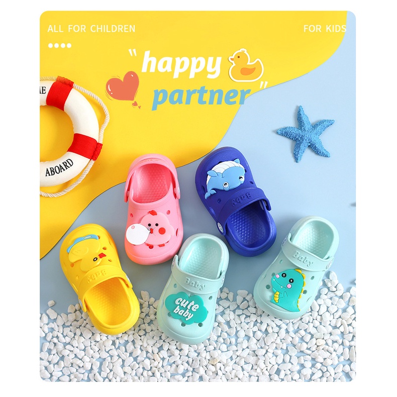 Dép cho bé sục cross hình ĐỘNG VẬT cho bé trai bé gái siêu nhẹ - mềm chống trơn trượt DQ01 và không bị hôi chân
