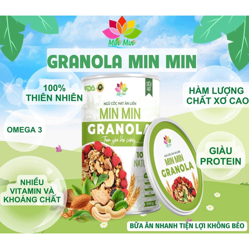 Ngũ Cốc Hạt Ăn Liền Gralona Min Min Mẫu Mới 500gr