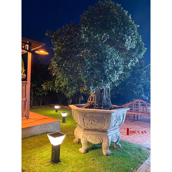 Đèn Trụ Trang Trí Sân Vườn NLMT Cao 40 - 60cm, Ánh Sáng Trắng và Vàng