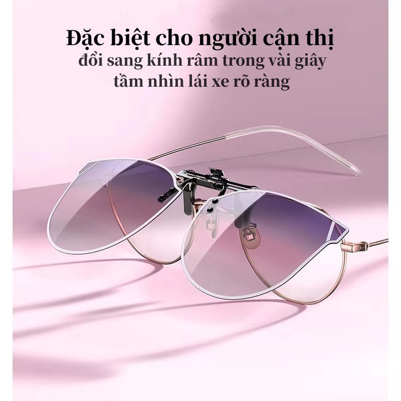 Tròng kính kẹp phân cực thời trang,Kính râm cận UV400 mang khi lái xe ban ngày và ban đêm sành điệu cho nam / nữ