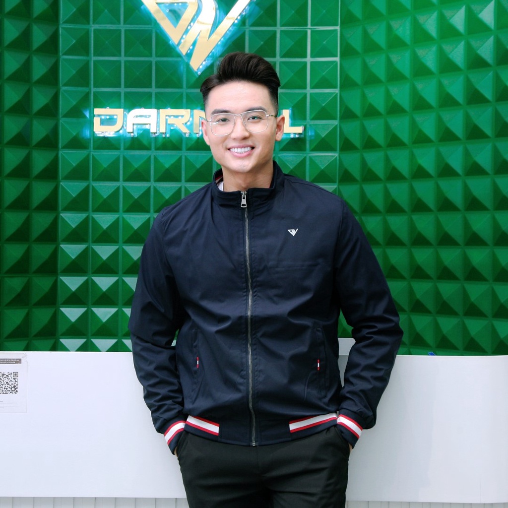 Áo khoác gió nam DARNELL lót lông bo tay khoá kéo cao cấp DN0940