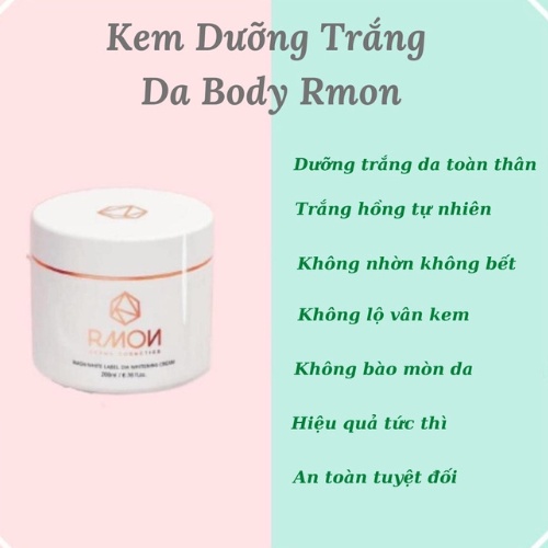 Kem Body, Kem Body Trắng Da Rmon bật tone làm da sáng đều màu trắng hồng tự nhiên, myphamhanhluan