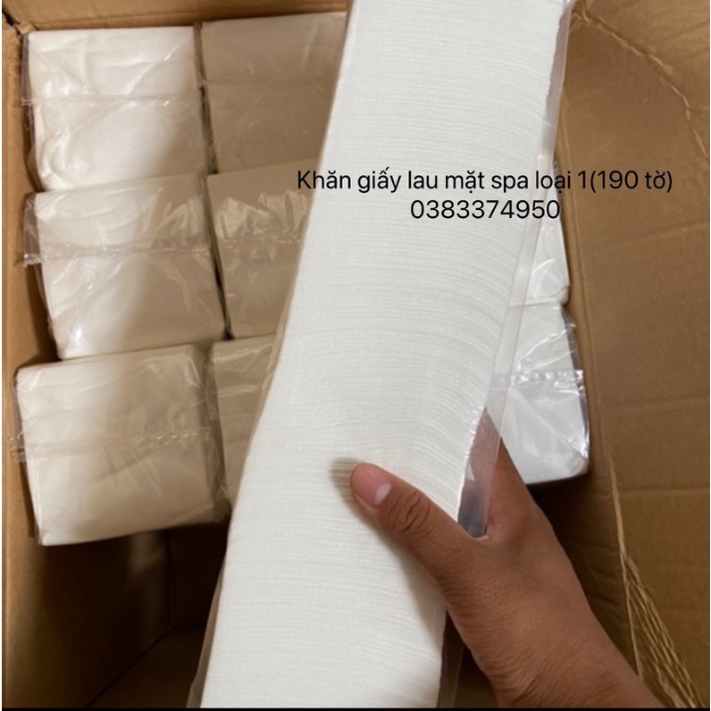 khăn giấy lau mặt spa loại 1(190 tờ/1 cây)