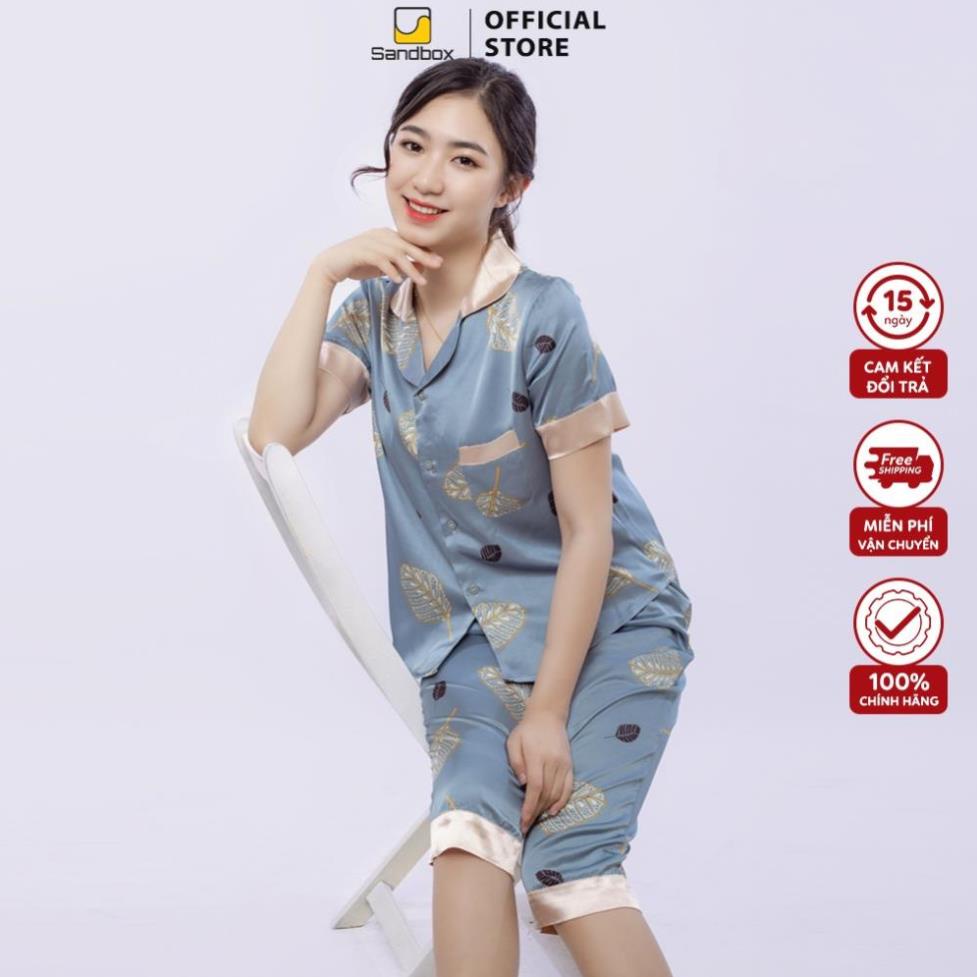Bộ mặc nhà Pyjama nữ mùa hè SANDBOX Lụa Nhật cao cấp tay cộc quần lửng nhiều màu - ZENLYA