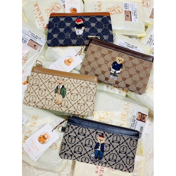 Ví cầm tay logo gấu TTWIN