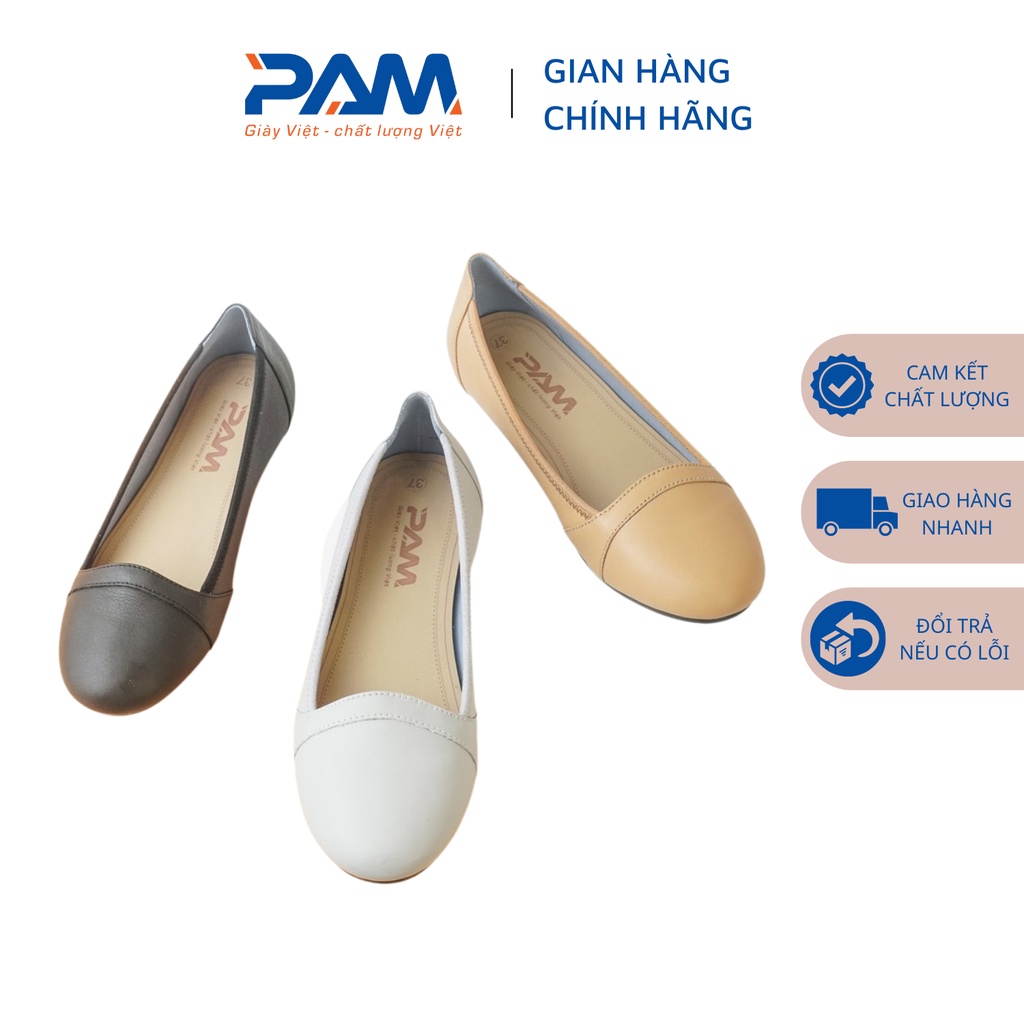 Giày Búp Bê PAM Giày Việt - Chất Lượng Việt Đế Bệt Chất Da Mềm Kiểu Dáng Đơn Giản Thanh Lịch - BBDTV01 - Size 36-39