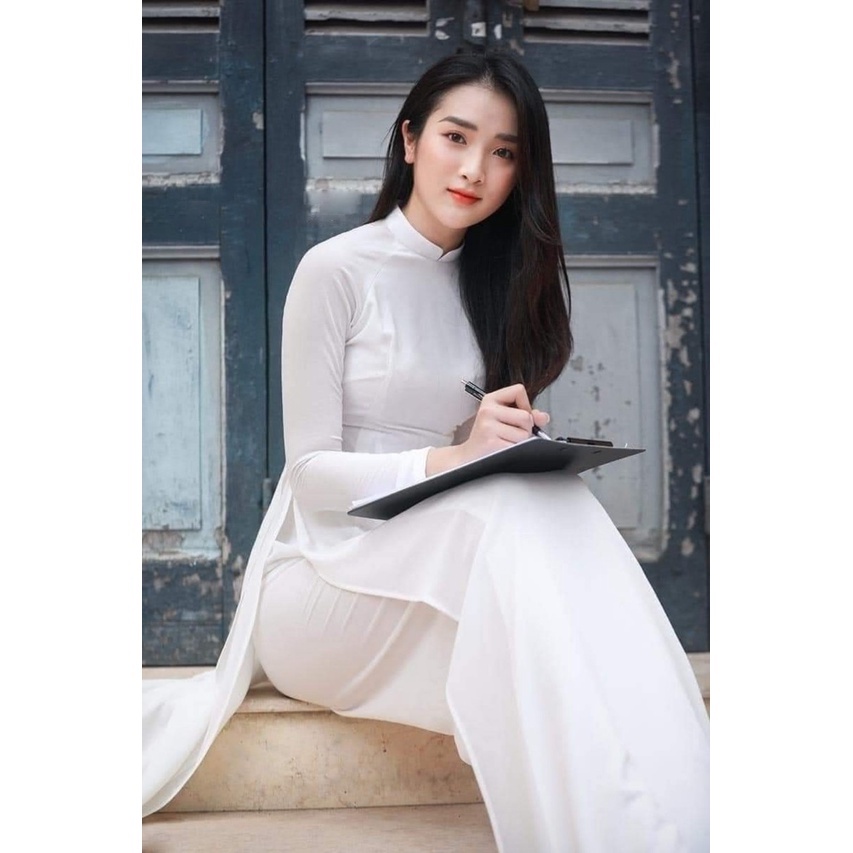 Áo Dài Trắng Học Sinh Ca Tính Nổi Bật Trẻ Trung- Lan Chi
