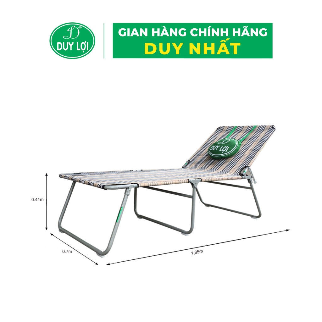 GIƯỜNG GHẾ XẾP THÉP DUY LỢI CHÂN DÀI ( QUÀ TẶNG 10 MÓC ÁO)