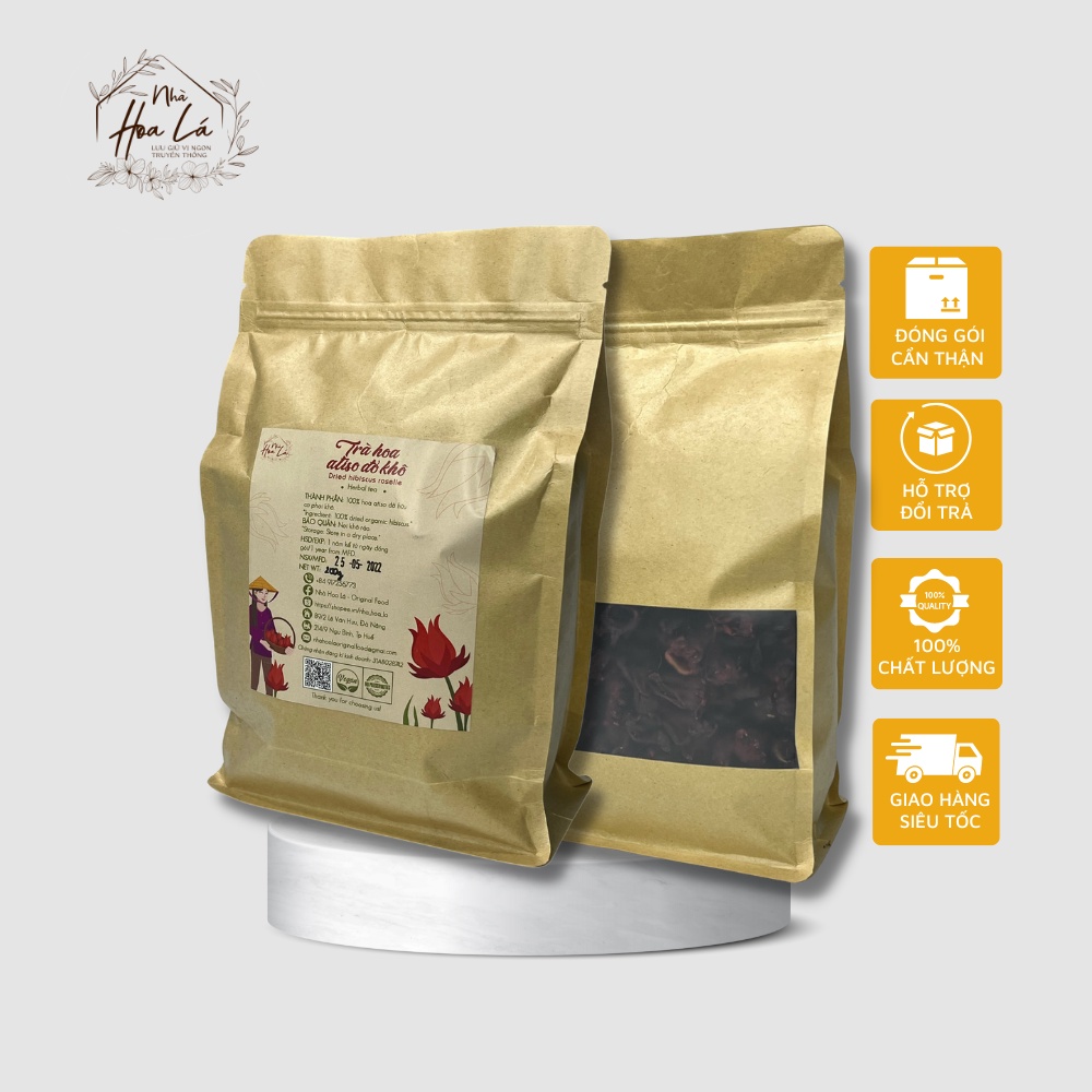 Trà Hoa Atiso Đỏ Hữu Cơ Nhà Hoa Lá Sấy Nguyên Nụ Loại Đẹp Freeship