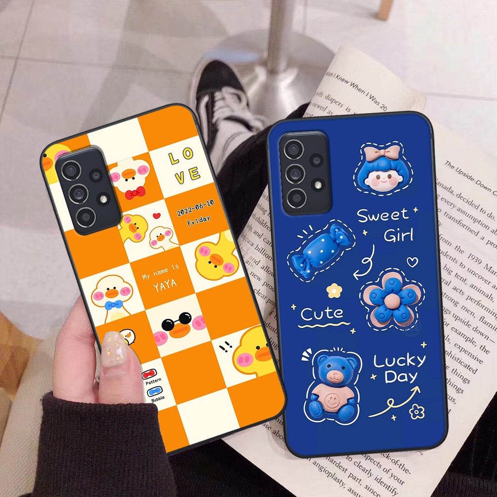 Ốp Samsung A32 / A52 / A72 in hình gấu vịt caro nhiều màu sắc ngộ nghĩnh dễ thương