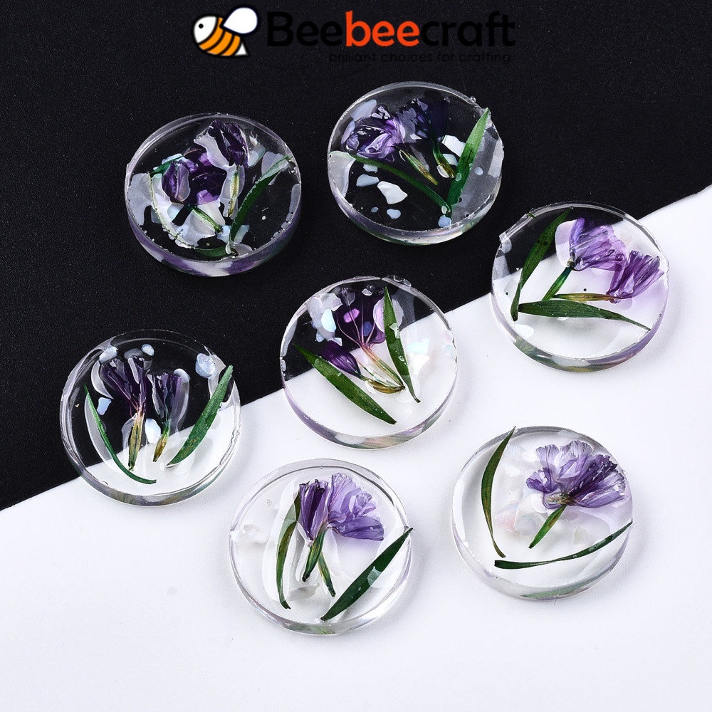 Bộ 2-5 Bông Hoa Khô Trong Suốt 20x7~9mm