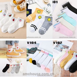 Combo 2 đôi tất nữ, vớ nữ, tất nam, vớ nam cổ trung