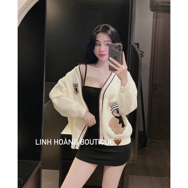 ÁO CADIGAN HOẠ TIẾT GẤU 2 MÀU
