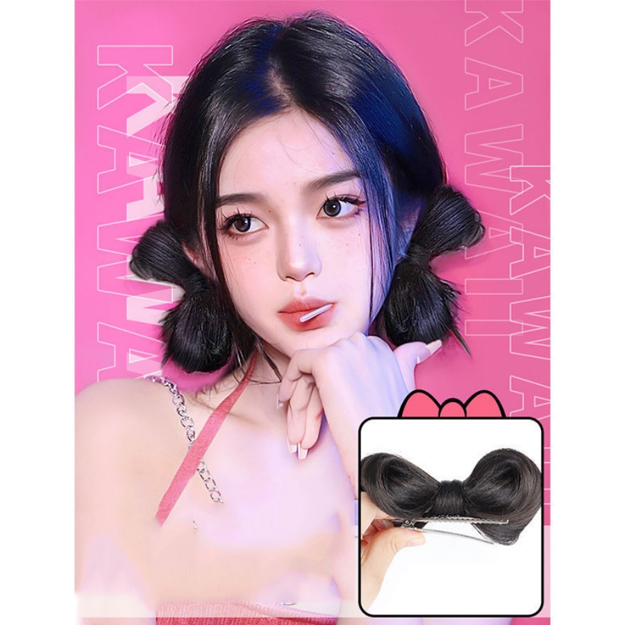 Kẹp Tóc Giả Thắt Nơ Kiểu Hàn Quốc Dễ Thương Cho Bé Gái
