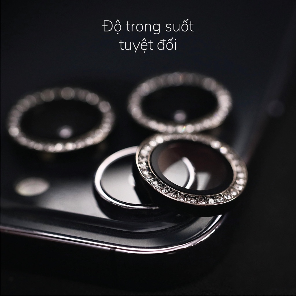 Bộ dán bảo vệ từng mắt Camera Đính Đá cho iPhone 15 Pro Max 15 Pro 14 Pro Max 13promax 13pro 13...12 12promax 11 Pro Max