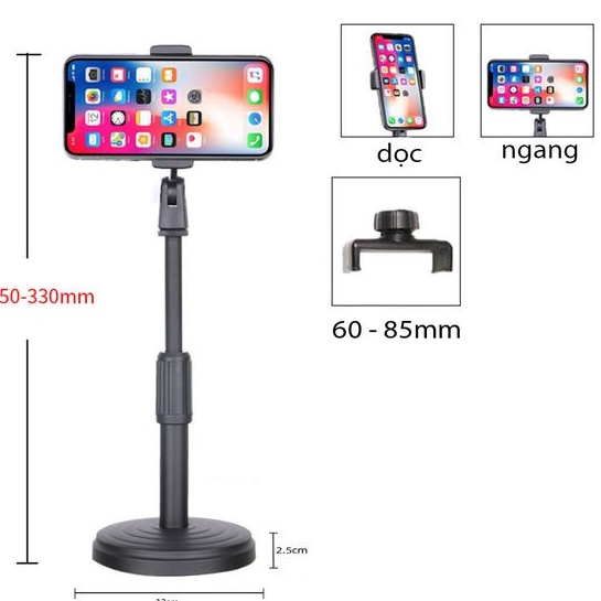Giá Đỡ Điện Thoại Live Stream Xem Phim Học online Quay 360 Độ TOMSHOP K003