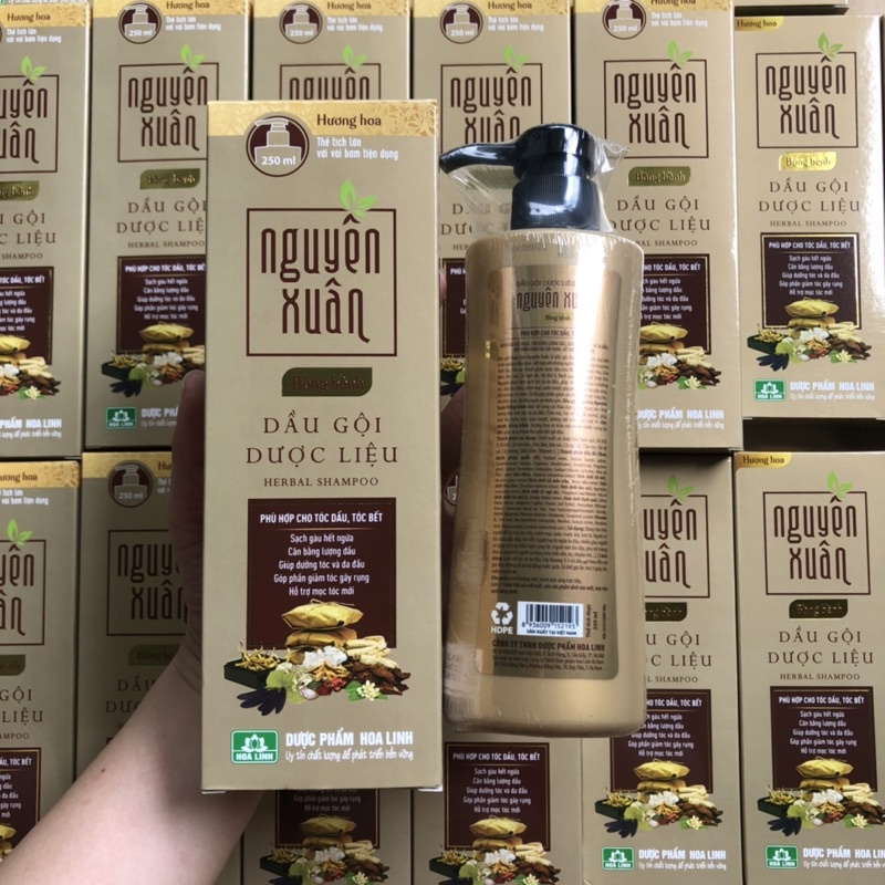 [Chai vòi 250ml] Dầu gội Nguyên Xuân vàng Bồng Bềnh hương hoa 250ml Dược Hoa Linh