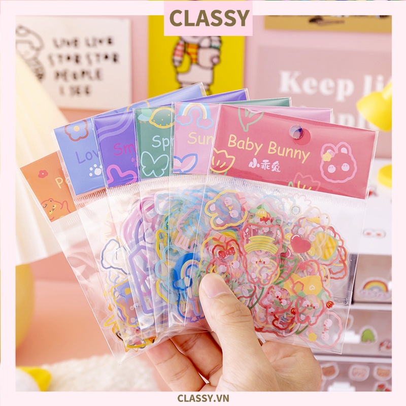 Túi Sticker Classy dễ thương, hình dán trang trí laptop, điện thoại, tập, sổ, bình nước nhiều họa tiết PK1323
