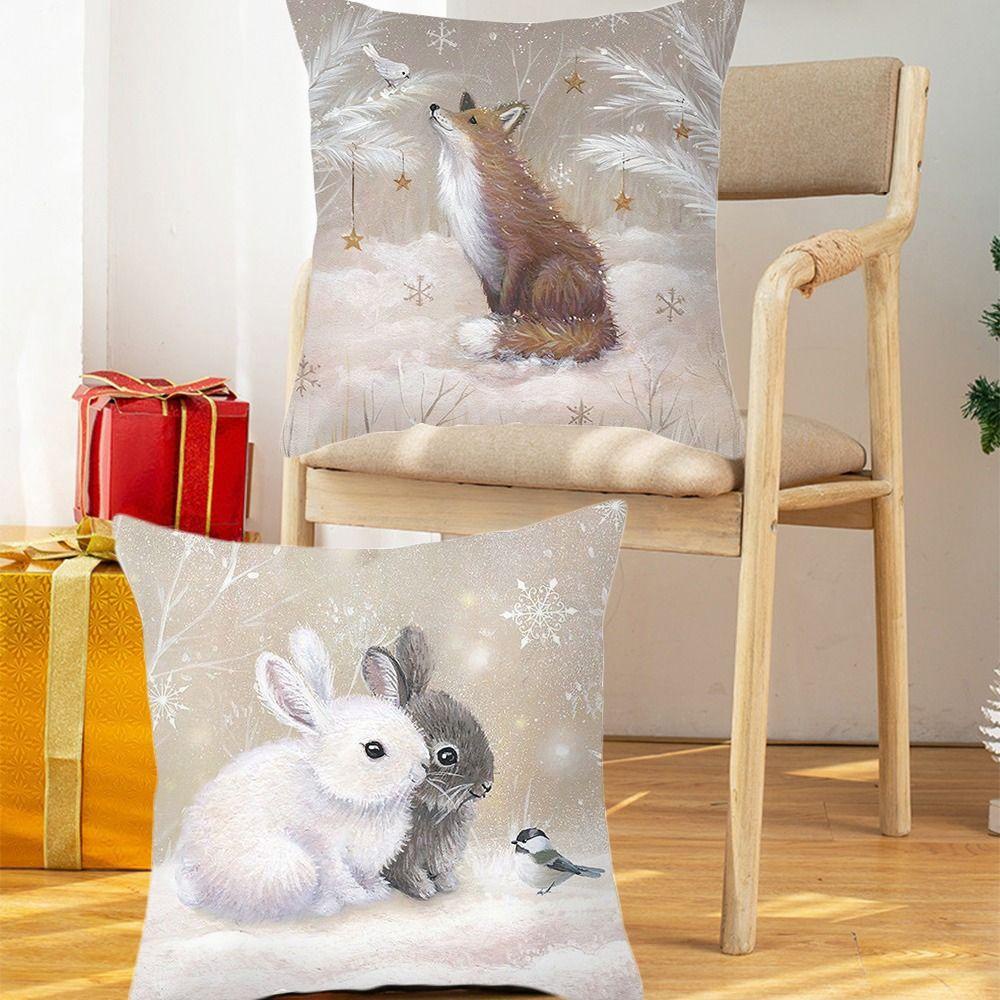 Vỏ Gối Thêu Họa Tiết Giáng Sinh Trang Trí Nhà Cửa