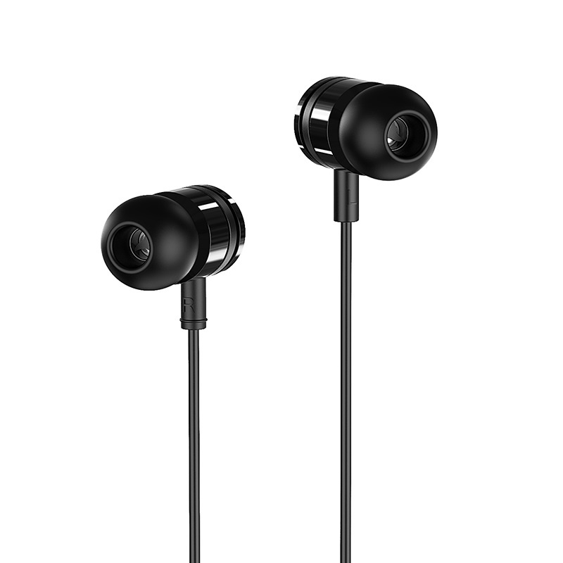 Tai nghe Borofone BM31 Đen jack  3,5mm tròn, hỗ trợ mic đàm thoại tương thích 5,5S,6,6S,6 Plus, 6S Plus, Android
