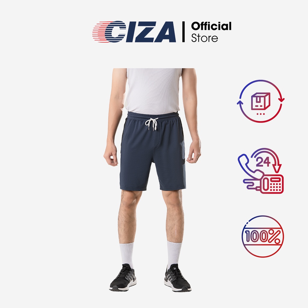 Quần đùi short thun ngắn nam CIZA phong cách thể thao dáng rộng cao cấp trẻ trung màu blue QSTR32