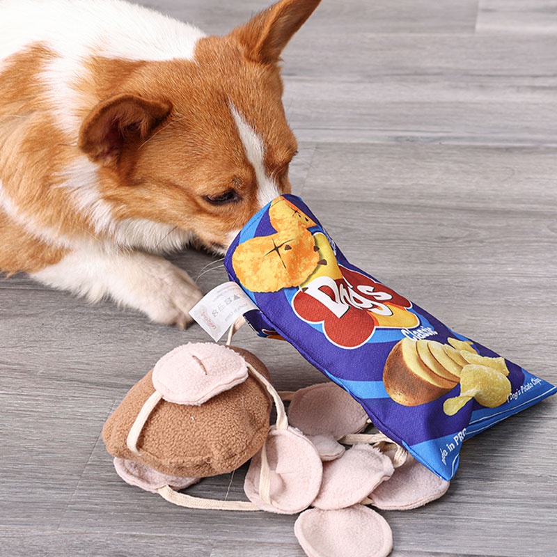 HamshMoc Đồ Chơi Nhai Gặm Tương Tác Bằng Vải Bông Mềm Mại Hình Tô Thức Ăn Cho Cún Cưng