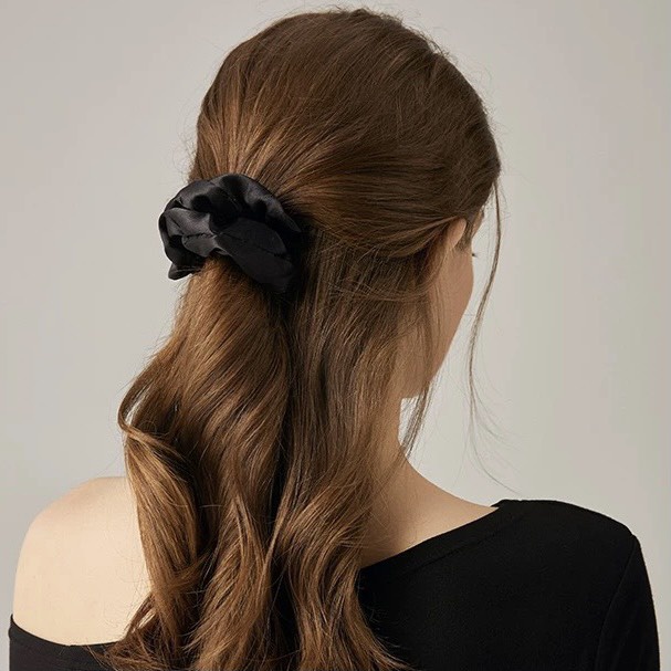 Dây Cột Tóc Vải Lụa Nhiều Màu Dễ Thương Scrunchies La Perbra