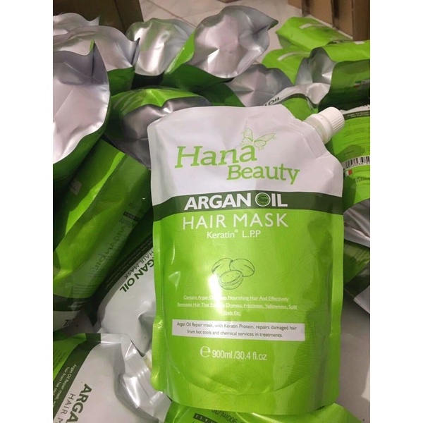 Hấp ủ tóc hana beauty arganoil hair mask 900ml hương thơm nước hoa mềm mượt