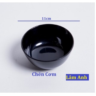Chén Ăn Cơm Màu Đen, Bát Cơm Đen, Chén Muối Tiêu Chanh, Chén Ăn Cơm Melamine