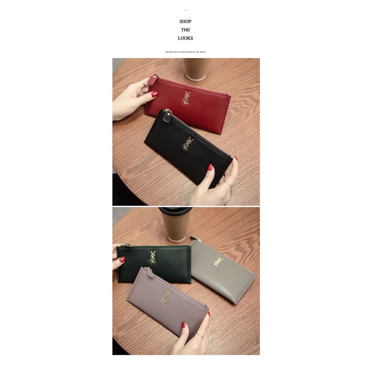 Ví Da Bò Siêu Mỏng Dáng Dài Kiểu Châu Âu Thiết Kế Đơn Giản Cho