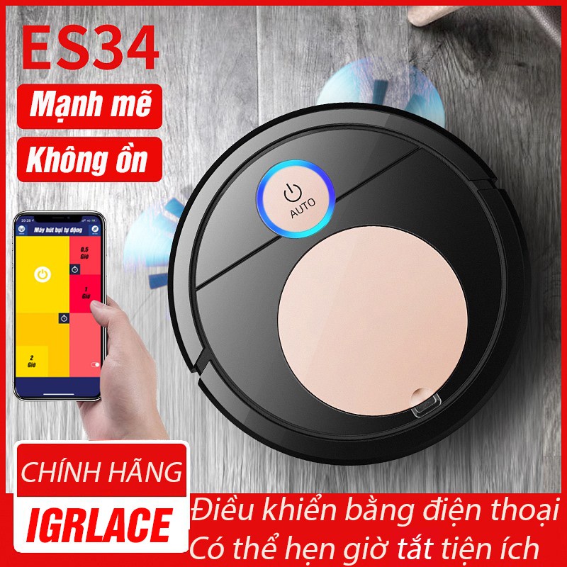 Robot Hút Bụi Tự Động Hàng Cao Cấp ES34 - Máy Lau Quét Nhà Thông Minh Có Cảm Biến Chống Rơi Tự Động Quay Đầu | BigBuy360 - bigbuy360.vn