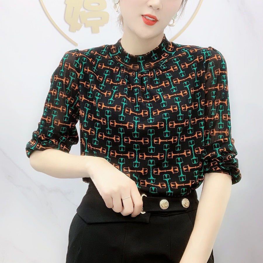 Plus Áo Sơ Mi Nữ Tay Dài Phong Cách Vintage Hàn Quốc