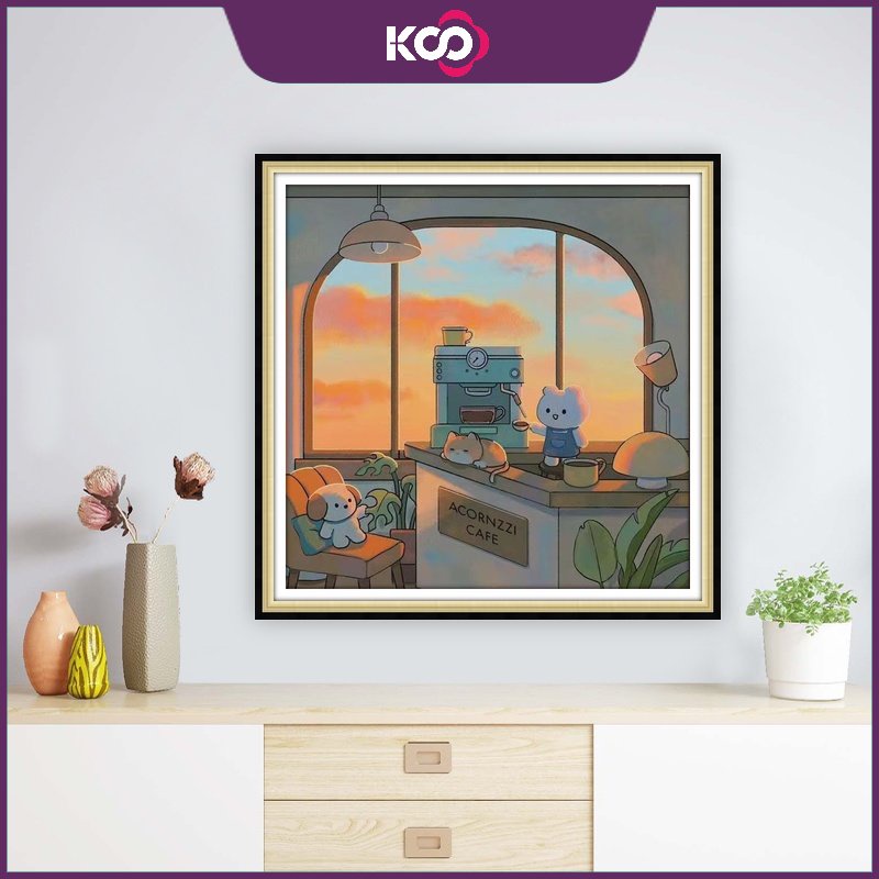 Bộ Tranh Đính Đá 5D Tự Làm 30x30cm / 40x40cm / 50x50cm Hình Động Vật Đáng Yêu