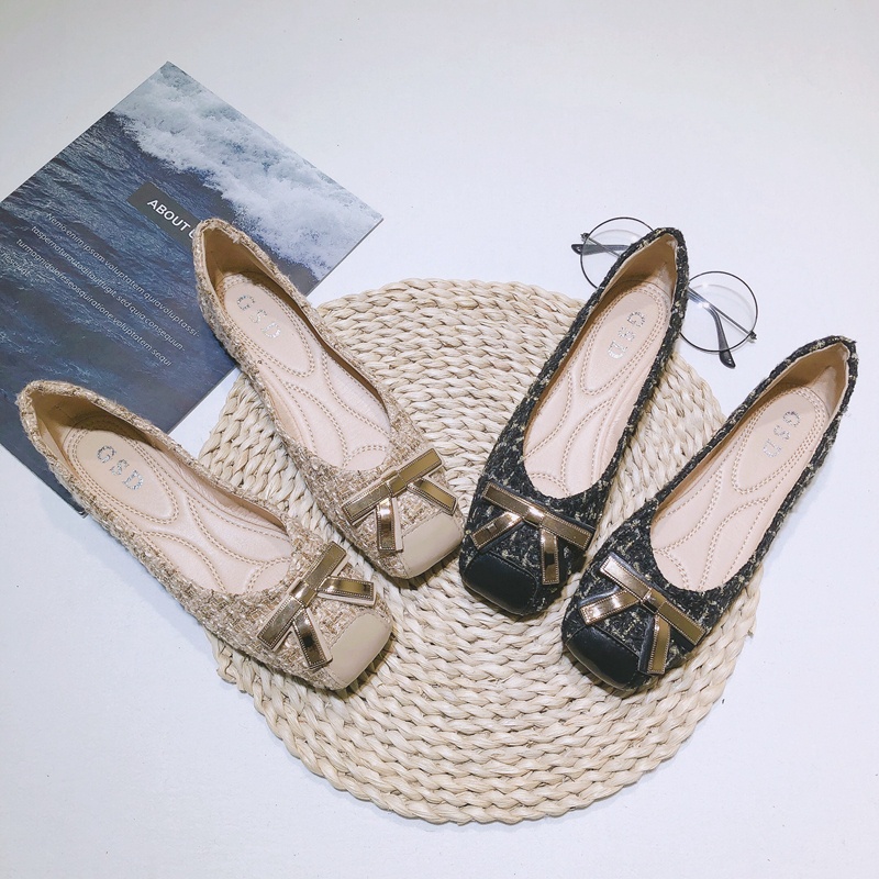 Giày Búp Bê Mũi Vuông Đế Bằng Thiết Kế Mới Thời Trang Mùa Hè 2021 Dành Cho Nữ