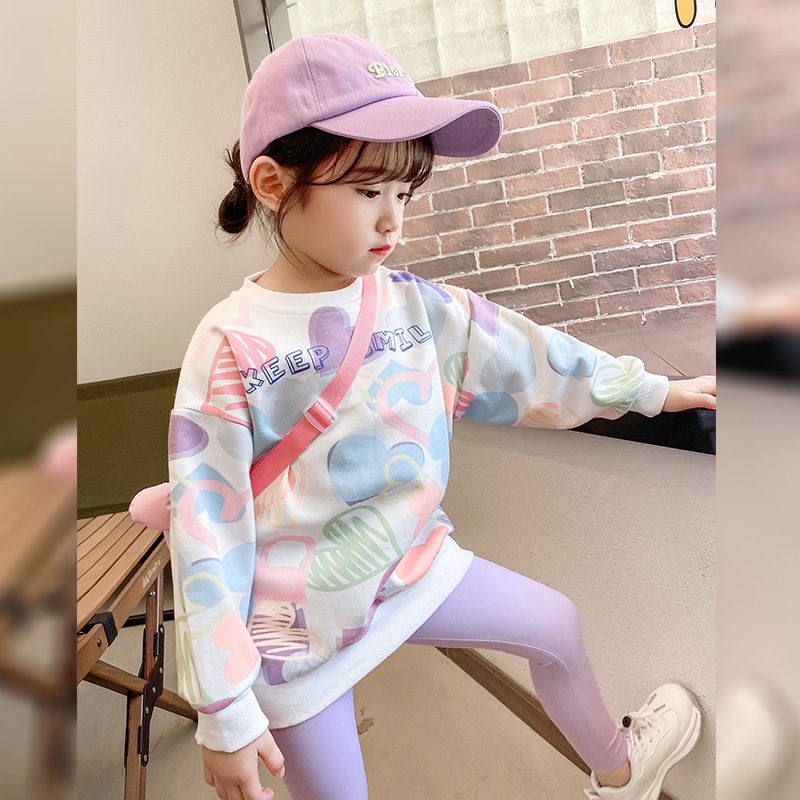 Áo nỉ thu đông dài tay phong cách hàn quốc,Áo thun bé gái áo dài tay chất cotton cho bé in hình dễ thương