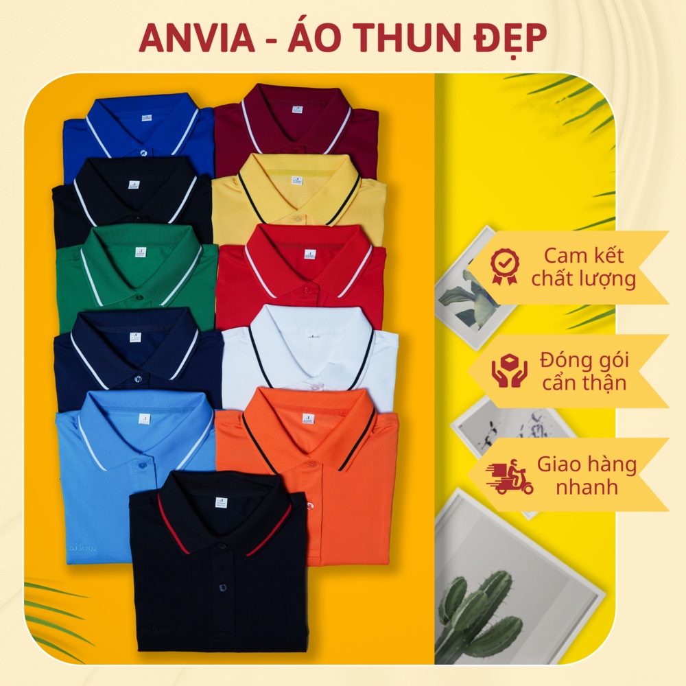 Áo Thun Nam Cổ Trụ Áo Polo Đôi Nam Nữ Unisex 1 Sọc Chất Liệu Thun Cá Sấu Thể Thao Cao Cấp Anvia