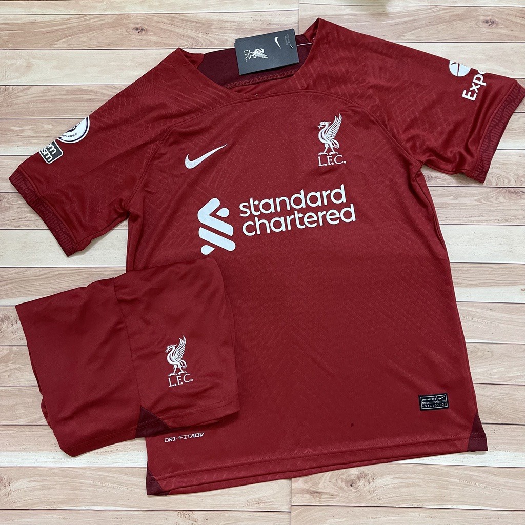 Áo Bóng Đá CLB Liverpool, Áo Đá Banh Liver 2022/2023 - Chuẩn Mẫu Thi Đấu - Vải Polyester Gai Thái
