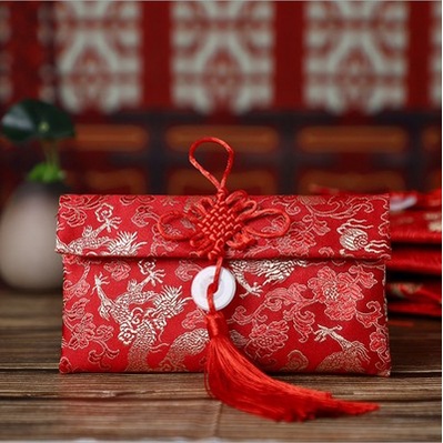 Bao lì xì giá sỉ vải gấm cao cấp hoa văn ngọc bội cưới hỏi, nạp tài, chúc Tết