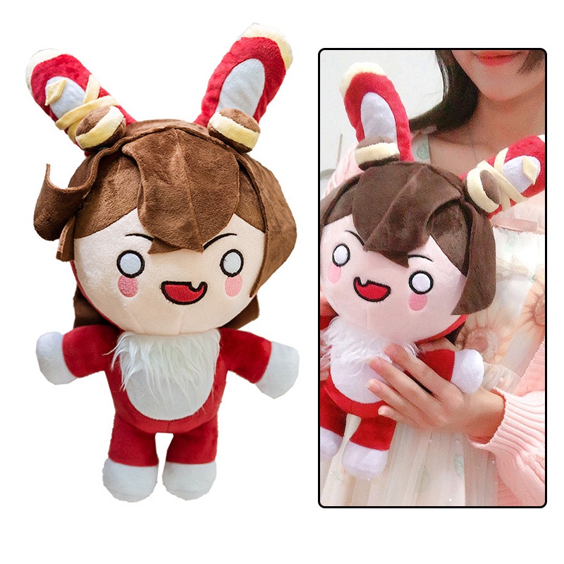 Thỏ Nhồi Bông Đồ Chơi Hóa Trang Baron Genshin Bunny Hổ Phách