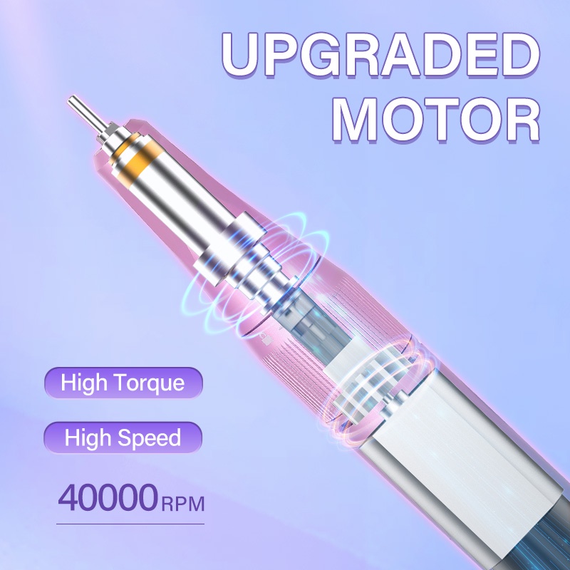 Máy Mài Móng Tay 40000RPM Màn Hình LCD Không Dây Chuyên Dụng 0603340