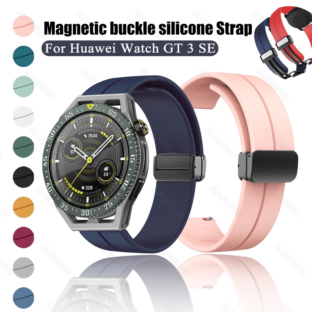 Dây Đeo Silicone Khóa Nam Châm Cho Đồng Hồ Thông Dụng Huawei Watch GT 3 SE GT 3 GT2 GT2E Pro 46mm 43mm 42mm 20mm 22mm