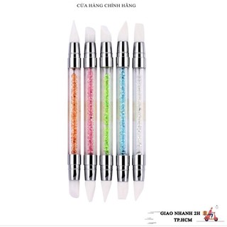 Bút silicon cán đá 2 đầu nặn hoa -dán foil