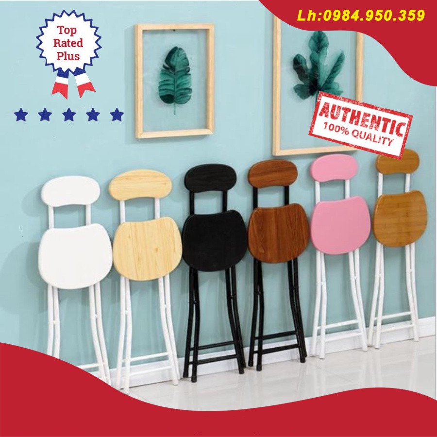 (có ảnh thật)GHẾ GỖ GẤP GỌN - NGỒI LÀM VIỆC, PHÒNG ĂN NHỎ GỌN TIỆN LỢI PHÙ HỢP MỌI KHÔNG GIAN- KHUNG THÉP CHỐNG GỈ