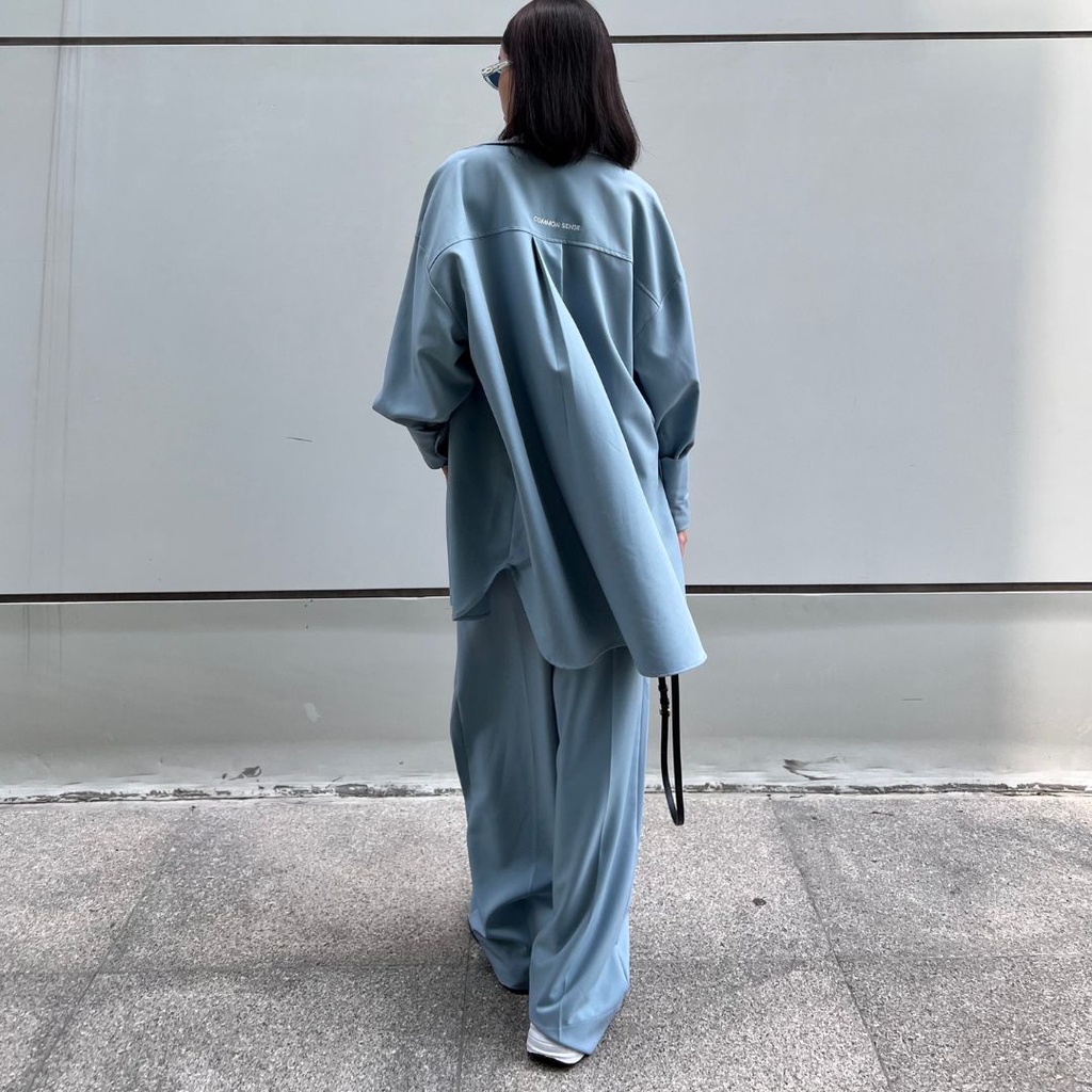 COMMON SENSE - Quần áo sơ mi unisex oversized màu baby blue