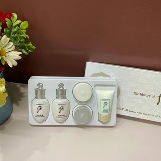 Bộ dưỡng trắng da mờ nám whoo seol radiant white special gift set mini - 5 món